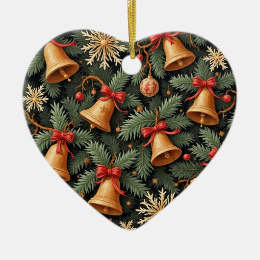 Weihnachtsglocken, Dekoratives Muster. Keramik Ornament (Vorne)