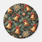Weihnachtsglocken, Dekoratives Muster. Magnet (Vorne)