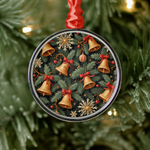 Weihnachtsglocken, dekoratives Muster. Ornament Aus Metall