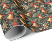 Weihnachtsglocken, Dekoratives Weihnachtsmuster, Geschenkpapier (Rolleneckpunkt)