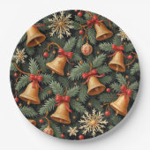 Weihnachtsglocken, Dekoratives Weihnachtsmuster, Pappteller (Vorderseite)