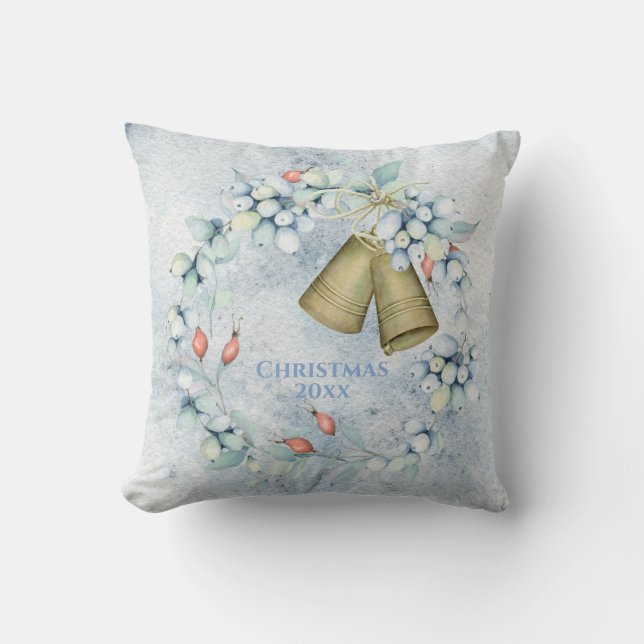 Weihnachtsglocken Elegante Vintage Rustikale Persö Kissen (Vorderseite)