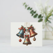 Weihnachtsglocken Feiertagspostkarte (Stehend Vorderseite)