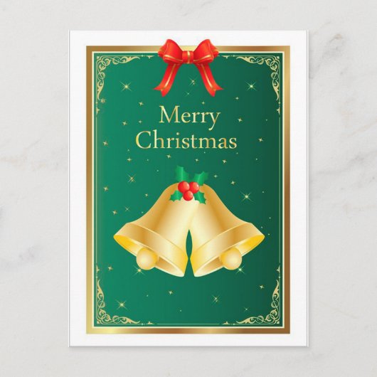 Weihnachtsglocken Feiertagspostkarte (Vorderseite)