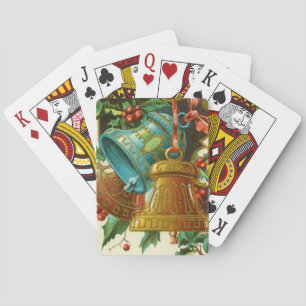 Weihnachtsglocken, festliche Vintage-Grußkarte Spielkarten
