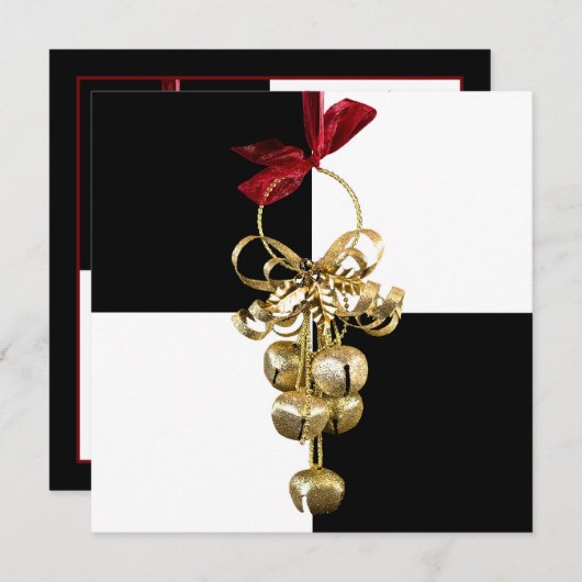 Weihnachtsglocken förmliche Einladung (Vorne/Hinten)