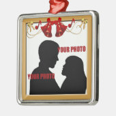 Weihnachtsglocken Foto Rahmen Premium Ornament (Links)