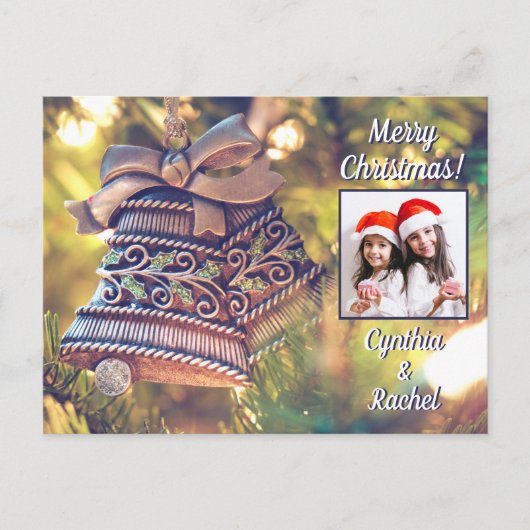 Weihnachtsglocken - Foto und Textpostkarte Postkarte (Vorderseite)