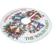 Weihnachtsglocken gebürstet Polyester Tree Skir Weihnachtsbaumdecke (Schrägansicht)