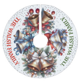 Weihnachtsglocken gebürstet Polyester Tree Skir Weihnachtsbaumdecke