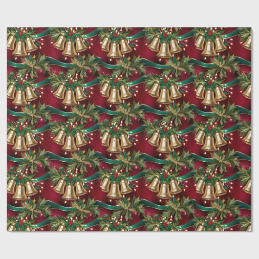 Weihnachtsglocken Geschenkpapier (Flach)