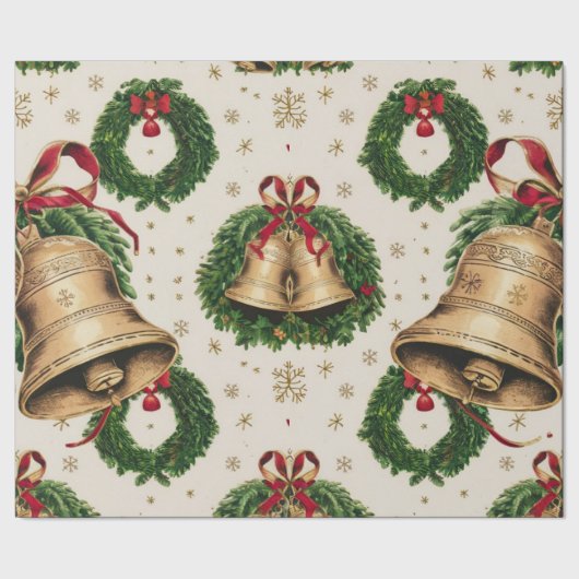 Weihnachtsglocken Geschenkpapier (Saum)