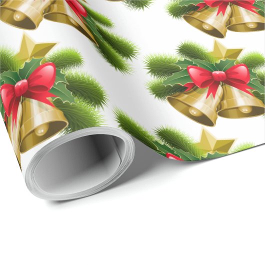 Weihnachtsglocken Geschenkpapier (Rolleneckpunkt)