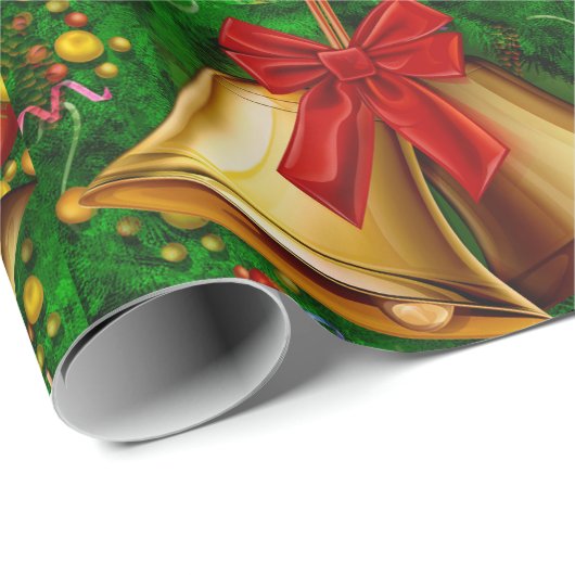 Weihnachtsglocken Geschenkpapier (Rolleneckpunkt)