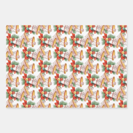 Weihnachtsglocken Geschenkpapier Set (Vorderseite 2)