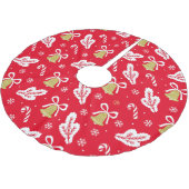 Weihnachtsglocken Gold, Bonbons Schneeflocken Polyester Weihnachtsbaumdecke (Schrägansicht)