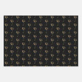 Weihnachtsglocken goldfarben dunkelgrün niedlich geschenkpapier set (Vorderseite 3)