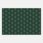 Weihnachtsglocken goldfarben dunkelgrün niedlich geschenkpapier set (Vorderseite 2)