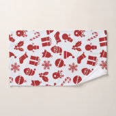 Weihnachtsglocken Gray Red Minimal Muster Badhandtuch Set (Handtuch)