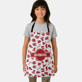 Weihnachtsglocken Gray Red Minimal Muster Schürze (Insitu)