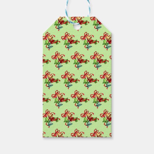 Weihnachtsglocken Green Custom Gift Tags Geschenkanhänger (Vorderseite)
