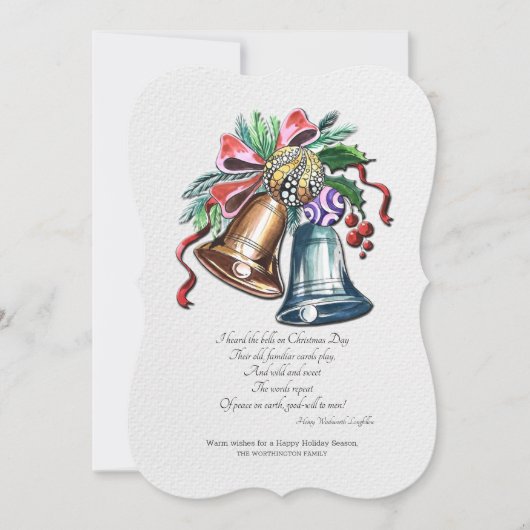 Weihnachtsglocken - Grußkarte Feiertagskarte (Vorderseite)
