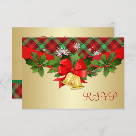 Weihnachtsglocken, heilige und kartanische UAWG RSVP Karte (Vorne/Hinten)