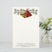 Weihnachtsglocken, Heilige und Kiefer, rot und gol Briefpapier (Stehend Vorderseite)