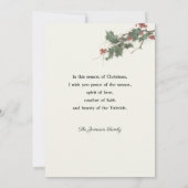 Weihnachtsglocken, Holly & Church im Winter Feiertagskarte (Rückseite)