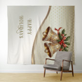 Weihnachtsglocken im Gold Background Wandteppich (Beispiel (Horizontal))