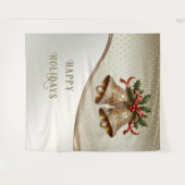 Weihnachtsglocken im Gold Background Wandteppich (Vorderseite (Horizontal))
