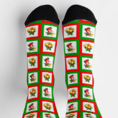 Weihnachtsglocken in der Crew Grün und Rot Quadrat Socken (Oben)