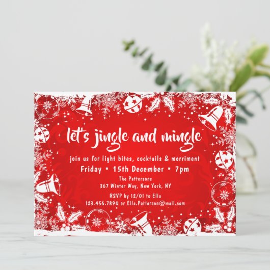 Weihnachtsglocken Jingle und Mingle Weihnachts-Par Einladung (Stehend Vorderseite)