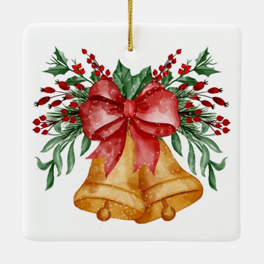 Weihnachtsglocken Keramikornament (Rückseite)