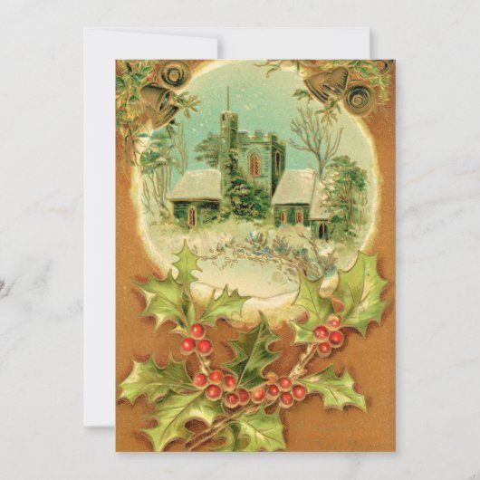 Weihnachtsglocken klingeln in der Kirchenkarte Feiertagskarte (Vorderseite)