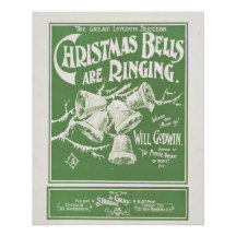 Weihnachtsglocken läuten Vintage-Kunstprint 0179