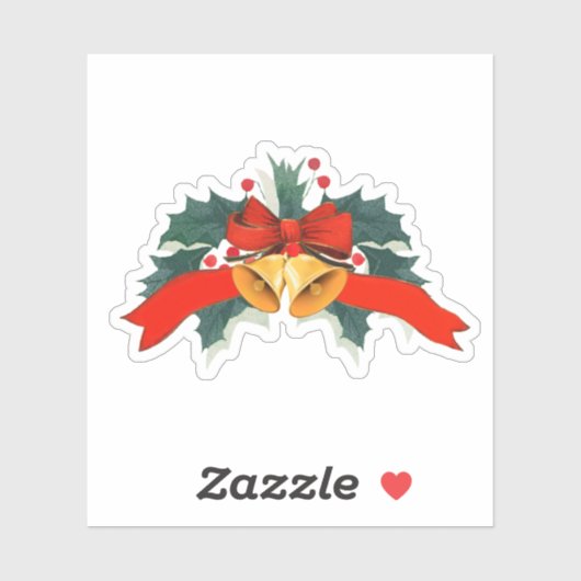 Weihnachtsglocken mit heiligen Blätter Aufkleber (Blatt)