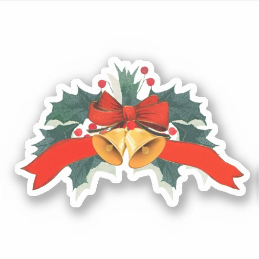 Weihnachtsglocken mit heiligen Blätter Aufkleber (Vorderseite)