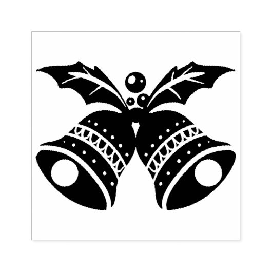 Weihnachtsglocken mit Holly Blätter Rubber-Briefma Gummistempel (Prägung)