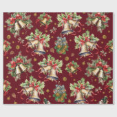 Weihnachtsglocken mit Holly Geschenkpapier (Flach)