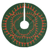 Weihnachtsglocken mit roten Flaggen Polyester Weihnachtsbaumdecke (Vorderseite)