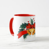 Weihnachtsglocken mit Stechpalmenblättern Tasse (Vorderseite Links)