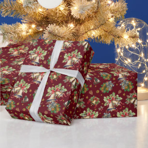 Weihnachtsglocken-Muster Geschenkpapier