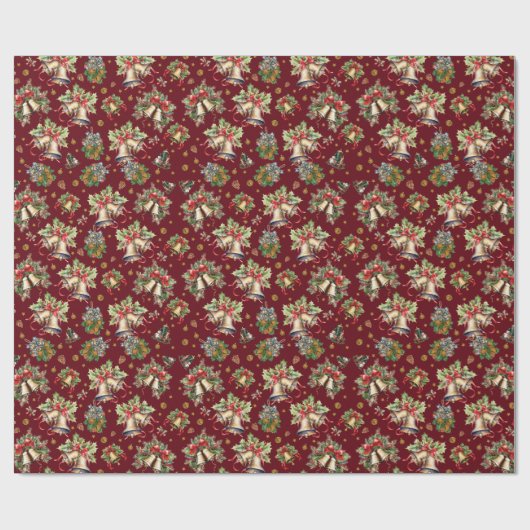 Weihnachtsglocken-Muster Geschenkpapier (Flach)