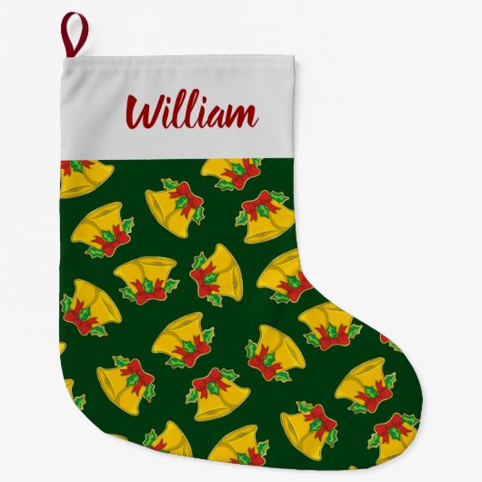 Weihnachtsglocken Muster Großer Weihnachtsstrumpf (Vorderseite)