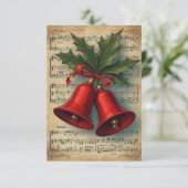 Weihnachtsglocken Notenblatt Dankeskarte (Stehend Vorderseite)