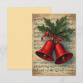 Weihnachtsglocken Notenblatt Dankeskarte (Vorne/Hinten)