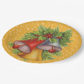 Weihnachtsglocken Paper-Teller Pappteller (Schrägansicht)