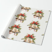 Weihnachtsglocken Papier in Rot, Gold, Grün Geschenkpapier (Ungerollt)