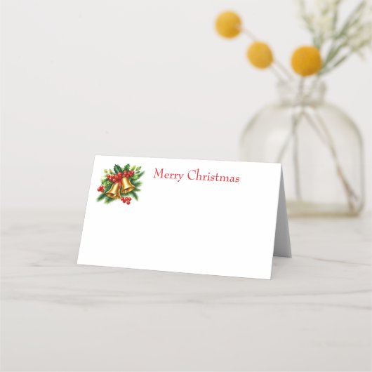 Weihnachtsglocken Platzkarte (Vorderseite)